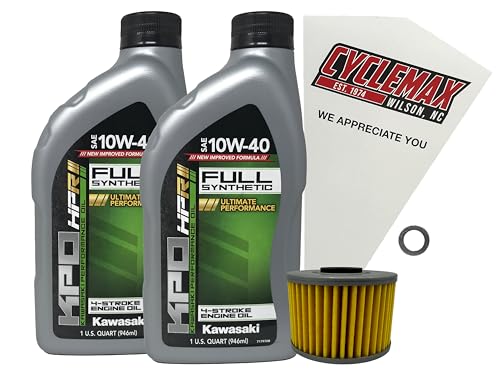 Cyclemax Full Synthetic Oil Change Kit compatible with 2021-2025 Kawasaki KLX300
