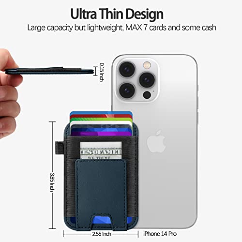 Magnetic Card Holder Wallet For Apple Magsafe, Magsafe Wallet For Iphone 14 Pro Max/14 Pro/14/14 Plus/13/12, Magsafe Leather Wallet, Magnetic Wallet For Iphone 14/13/12 Series, Fit 7 Cards, Blue #TOP6