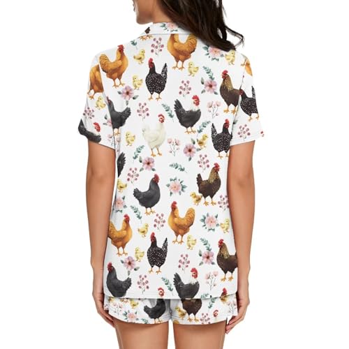Image of Women's Short Sleeve Sleepwear Pajamas Nightwear with Pockets | skin-friendly breathable material resists pilling fading and deformation after repeated washing