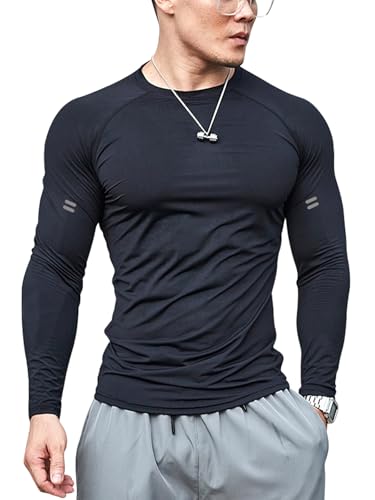 Men's Sun Protection Shirts Long Sleeve Swim Shirt Soft Stretch Sports T-Shirt Dry Fit Athletic Running Workout Shirts2