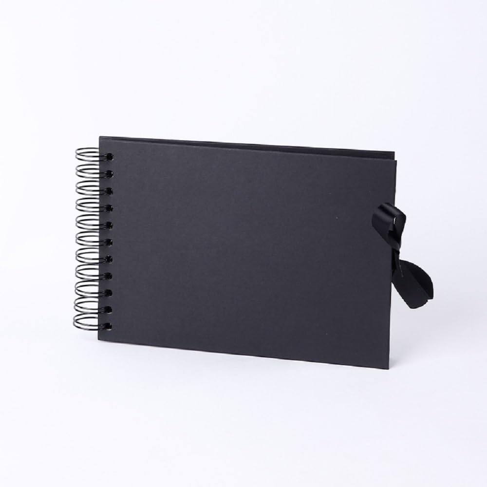 Album Fotografico Fai Da Te A5 - 60 Pagine Carta Nera, Con Adesivi Dorati Per Ricordi - Foto 9