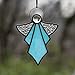 HAOSUM Angel Ornament Stained Glass Window Hangings Ornament Holiday Decor Memorial Remembrance Sympathy Gifts,Angel Gifts for Women(Blue) 5.5