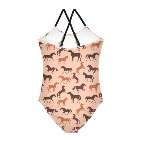 Girls Swimwear 3-10 Years One Piece Halter Swimsuit Horse Beach Bathing Suit2