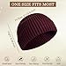 NAHOSY Fisherman Beanie for Men Women, Short Knit Cuffed Fashion Trawler Skull Cap Unisex Beanie Swag Hat Warm Winter Hat, Wine Red