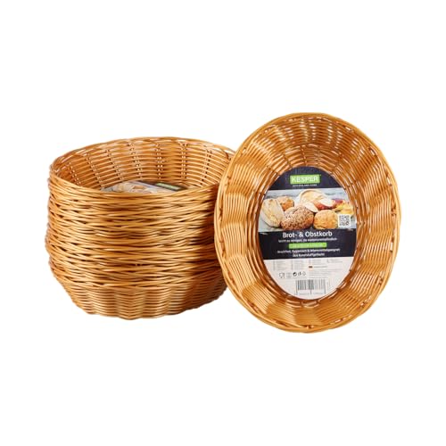 Kesper | Brot- und Obstkorb 10er Pack Material: Kunststoffgeflecht Maße: 24 x 20cm/ Höhe: 6cm Farbe: Braun|1783315
