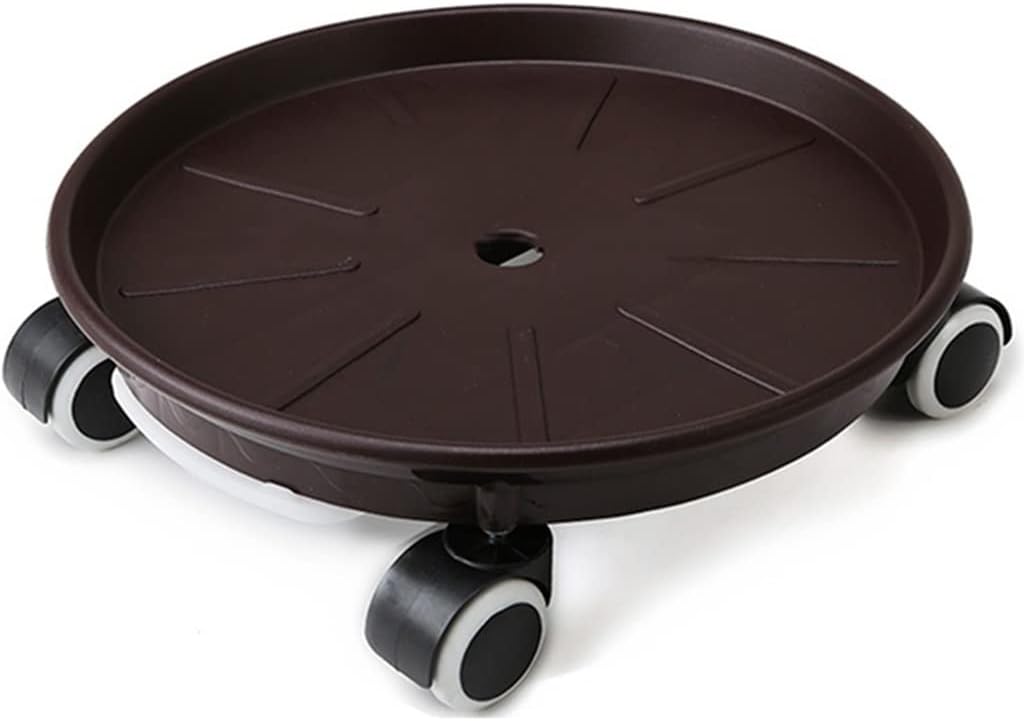 Caddies Plant Caddy With Wheels, Rolling Plant Stand Outdoor With Water Container, Round Flower Pot Mover Plant Pallet Caddy, Home Garden Rolling Planter Dolly ( Color : Light gray , Size : 16inch )