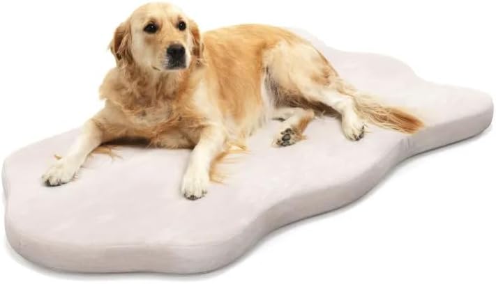 Orthopedic Dog Bed with Memory Foam Support Waterproof Dog Mattress for Large and Medium Dogs (Beige)