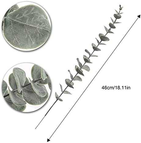 20 Pcs Artificial Eucalyptus Stems Leaves Real Touch Faux Eucalyptus Wedding Bouquet Artificial Flowers Greenery for Flower Arrangement, Home Wedding Party Decoration.