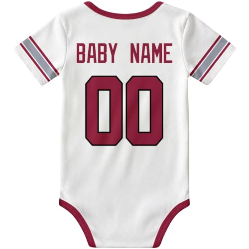 Image of KREDE Baby Clothes Custom Name Bodysuit for Baby Boy Gifts | Short Sleeves Bodysuit with Custom Number Name