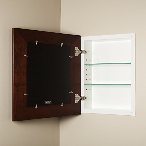 Image of 13x16 Espresso Concealed Medicine Cabinet (Regular), a Recessed Mirrorless Medicine Cabinet with a Picture Frame Door