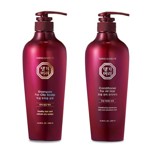 Daeng Gi Meo Ri- Oily Scalp Care Shampoo & Conditioner Set, Refreshing and Strengthening the Oily Scalp, Reducing Dandruff, Nourishing and Promoting Hair Growth,16.9 fl oz (500ml) Each