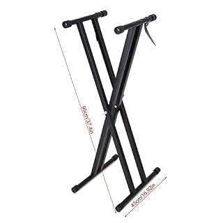 SOULONG Support de Clavier Double Embase Forme X Amovible avec Pieds Antidérapants Support de Piano avec Sangle de Retenue Hauteur Réglable Support pour Synthétiseur/Clavier Électrique, Noir - Les Beatles, Paul McCartney, John Lennon, RIngo Starr, George Harrison SOULONG Support de Clavier Double Embase Forme X Amovible avec Pieds Antidérapants Support de Piano avec Sangle de Retenue Hauteur Réglable Support pour Synthétiseur/Clavier Électrique, Noir – Image 4