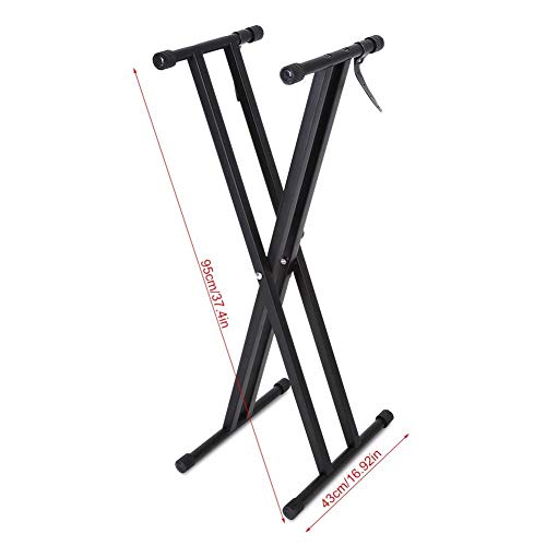 SOULONG Support de Clavier Double Embase Forme X Amovible avec Pieds Antidérapants Support de Piano avec Sangle de Retenue Hauteur Réglable Support pour Synthétiseur/Clavier Électrique, Noir - Les Beatles, Paul McCartney, John Lennon, RIngo Starr, George Harrison SOULONG Support de Clavier Double Embase Forme X Amovible avec Pieds Antidérapants Support de Piano avec Sangle de Retenue Hauteur Réglable Support pour Synthétiseur/Clavier Électrique, Noir – Image 4