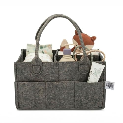 Parker Baby Co. Felt Diaper Caddy Organizer - Regular, Charcoal