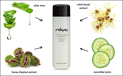 RAYA Aloe Cucumber Astringent 6 oz (202) | Gentle Pore Tightening and Smoothing Facial Toner for Dry and Sensitive Skin | Helps Refine, Cool, and Sooth | Smooths Complexion When Used Before Make-Up - Thumbnail 2
