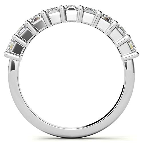 Love Band Excellent Emerald Brilliant Cut 0.40 Carat, Moissanite Diamond Promise Band, Prong Set, Eternity Sterling Silver Band, Valentine's Day Jewelry Gift, Customized Band For Her (7.5) #TOP3