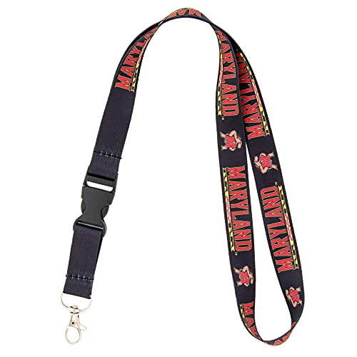 Desert Cactus University of Maryland Lanyard Car Keys ID Badge Holder Keychain Detachable Breakaway Snap Buckle (Black)