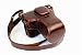 Produktbild Zakao X-T1 Kameratasche, PU-Leder, mit Öffnung an der Unterseite, schützende Leder-Kameratasche für Fujifilm Fuji X-T1 XT1 1855 mm Objektiv mit Schultergurt (Kaffee)
