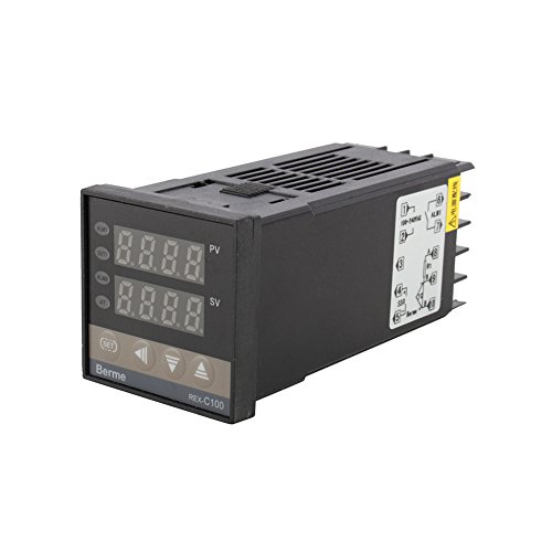 Miniatura 7 de Controlador profesional de temperatura digital REX-C100, termopar GD de la retransmisión de estado sólido K de 40A (AC100-240V)
