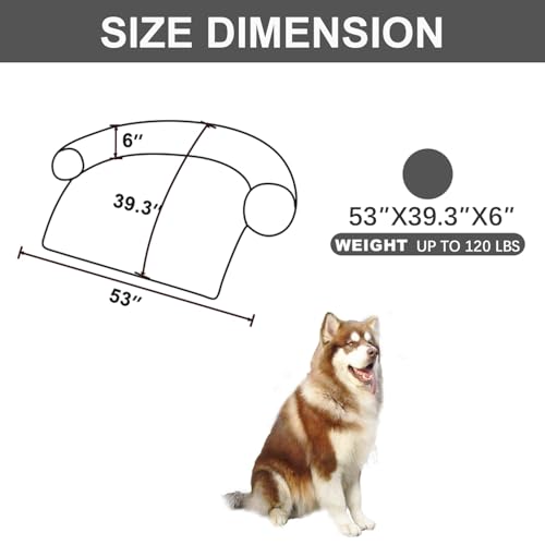Image of Calming Dogs /Cats Bed Mats, Dog Pad Washable Removable Couch Cover, Plush Long Fur Mat for Pets, Waterproof Lining, Perfect for Small, Medium and Large Dogs and Cats (Dark Gray, 53 inchx39 inch)