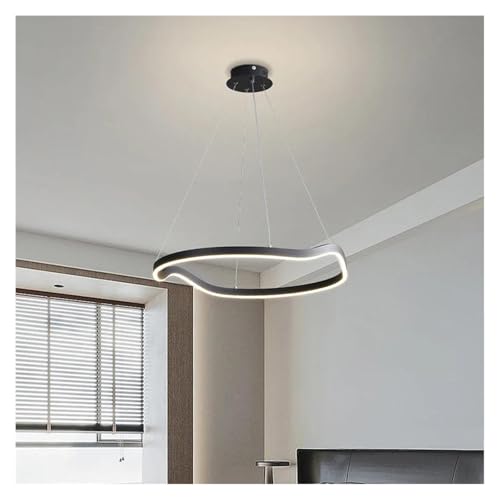 Lustre Suspendu LED Design Noir 60 cm Haute Luminosité Salon