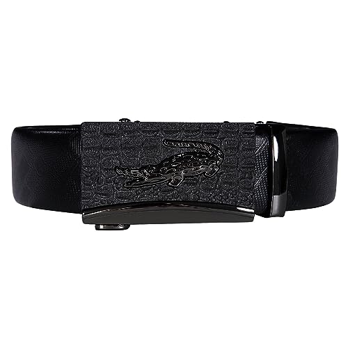 Image of Dubulle Men's Ratchet Belt Gold /Black /Red /Green /Blue /White Automatic Buckle Business Casual Belt Gift - Adjustable Fit