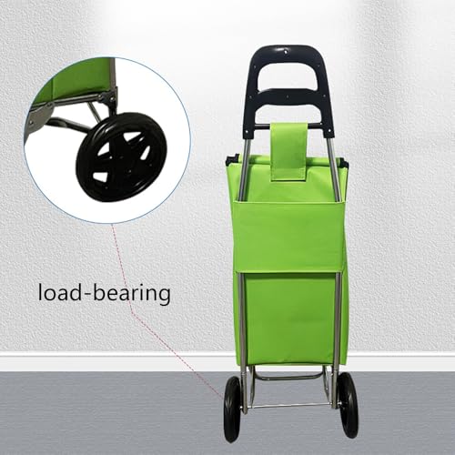 Leichter Einkaufstrolley mit Rädern, faltbarer Schiebe-/Ziehwagen für einfache Lagerung, langlebiges Design mit glatten Rädern für müheloses Einkaufen und Besorgungen – Bild 6