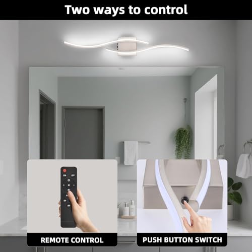 Image of Battery Operated Silver Wall Sconce, Brushed Nickel USB Rechargeable Wireless Sconces Set of 2, LED Dimming Wall Lamp 3 Color /Timer /Memory, Silve 31.4 Inch Wall Lights for Bedroom Living Room Hallway