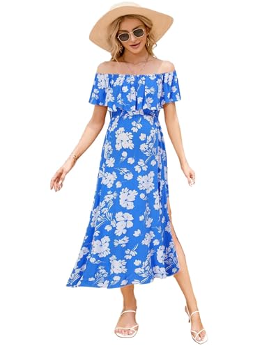 Image of Maternity Dress Women's Off Shoulder Split A Line Casual Maxi Dress Photography Dress for Babyshower
