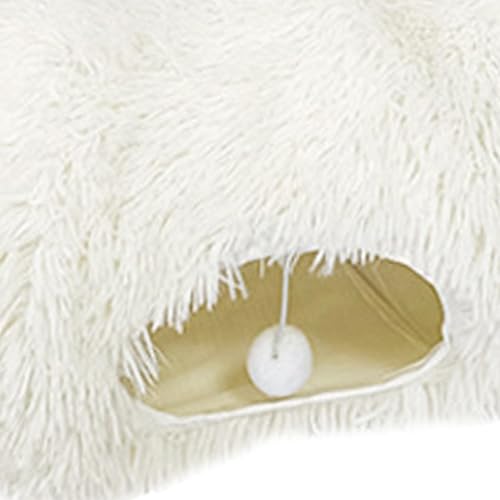 Aire de jeux pour chat blanc avec lit tunnel et maison donut - 4