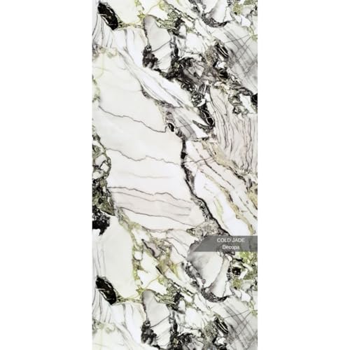 Duschrückwand Wandpaneele 122x244cm in Marmor- und Granitoptik (Cold Jade), Badrückwand Duschverkleidung Wandverkleidung aus 3mm PVC, für Innen- und Außenbereich