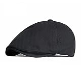 Boinas Británicas Vintage:puntas de botones,65% algodón,35% poliéster,lo que hace que este sombrero panadero de fondo plano de vendedor de periódicos de color liso sea moderno y clásico,adecuado tanto para hombres como para mujeres.
