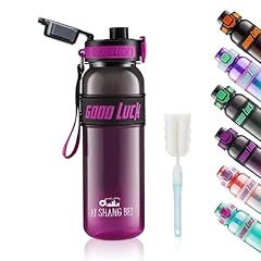 YC Kitchen Borraccia Motivazionale 1L - Borraccia 1 litro, Bottiglia d'acqua Sportiva senza-BPA Con spazzolino per la pulizia e trasporto cinghia (rosa scuro)