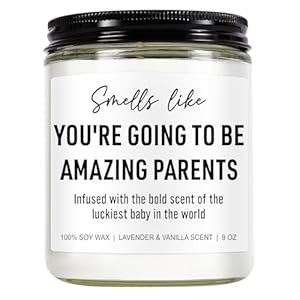 Cute Candle, New Parents Gifts for Couples, New Mom & Dad – First Mothers Day, Fathers Day, Pregnancy, Gender Reveal Gifts for Parents to Be, Expecting Mom, 1st Time Mommy to Be, New Dad
