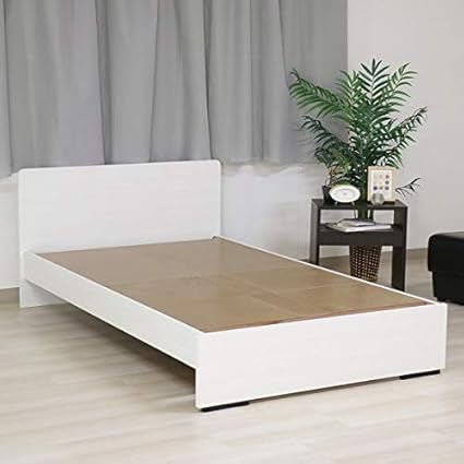 Amazon ベッド 日本製 工具 不要 組立 簡単 省スペース ベッド下 収納 シンプル モダン フラット 木製 パネル デザイン ホワイト セミダブル ベッドフレームのみ ベッドフレーム オンライン通販