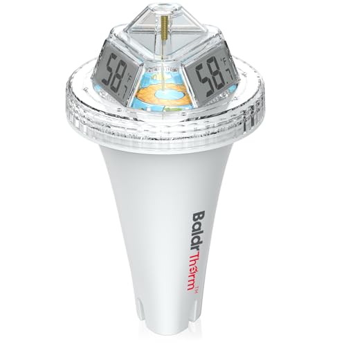 Image of BaldrTherm Digital Floating Pool Thermometer, Anti-Fog Design with 360 Visibility, IPX7 Waterproof Water Temp Monitor for Swimming Pools, Hot Tubs, Ice Baths, Spas, Aquariums & Ponds