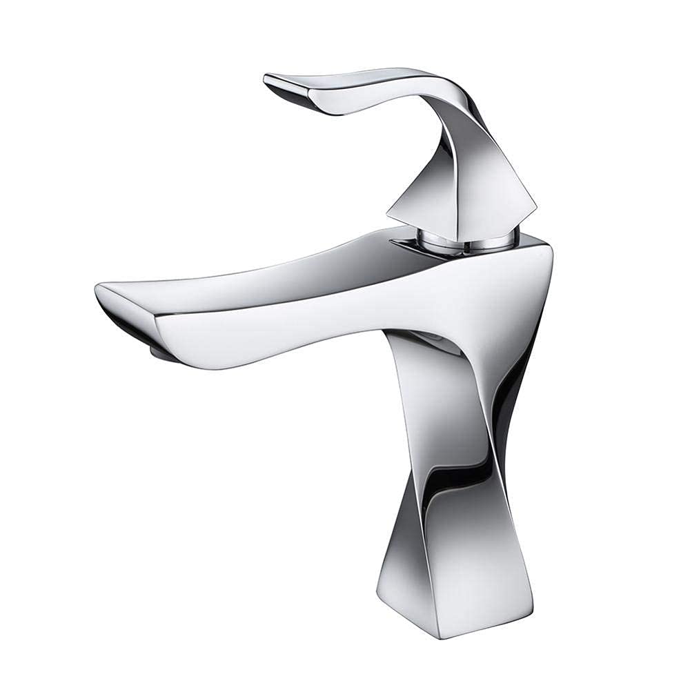 Robinet de lavabo chromé au design épuré pour une salle de bain moderne et lumineuse
