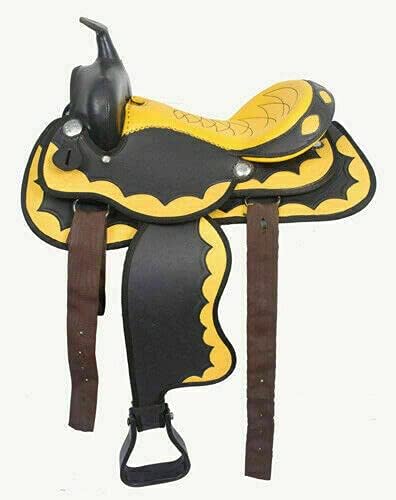 8" inches Seat Children Pony Kids Western Synthetic Miniature Equestrian Trail Barrel Racing Cordura Lightweight Tack Comfort Horse Riding Saddles Classic Quality Handmade Size 8" inches Seat, RF36