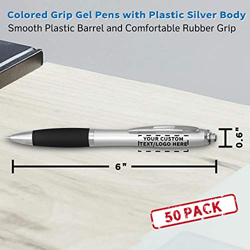 Set de 50 bolígrafos gel con grip coloreado personalizado miniatura 5
