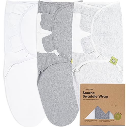 KeaBabies Organic Baby Swaddle Sleep Sacks - 3-Pack Newborn Baby Swaddles 0-3 Months - Ergonomic Baby Sleep Sack - Infant Swaddle Sack - Swaddling Wrap Blanket Sleeping Bag for Newborn, Infant