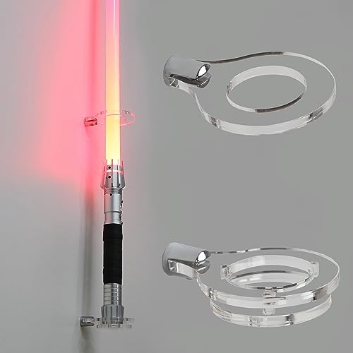 HHUXIUE lightsaber vertical wall mount.lightsaber wall mount holder.Applicable to most lightsabers.(Transparent 1 hole)