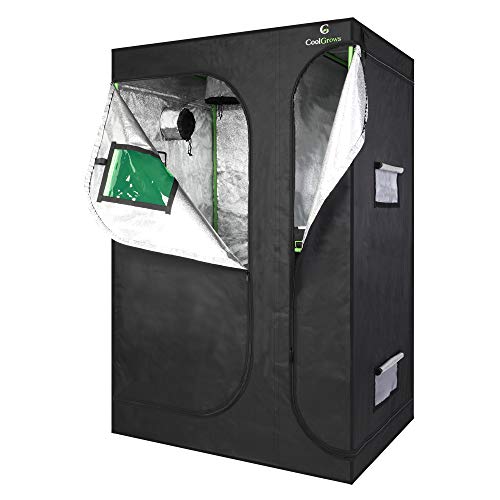 Coolgrows Upgraded 2-In-1 48"X36"X72" Mylar Hydroponic Grow Tent With Easy View Window And Floor Tray, 3' X4' Tent Kit For Indoor Plant Growing #TOP7