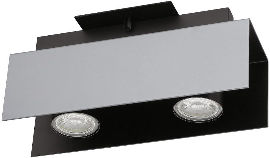 EGLO 97395A VISERBA 2-Light LED Track Light Spot Lighting Fixture for Reading, 11-Inch, Aluminum/Black