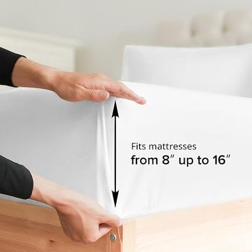 4 Piece Sheet Set - Breathable & Cooling - Hotel Luxury Bed Sheets - Extra Soft,Deep Pockets,Easy Fit, Wrinkle Free,Comfy - White - King Size #TOP2