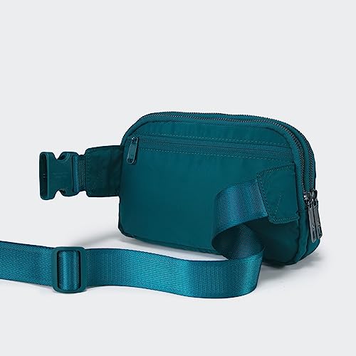 Image of Pander Everywhere Belt Bag for Women, 5 Zipper Pockets Nylon Crossbody Fanny Pack Purse (Teal Blue)