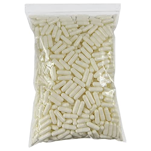 100PCS Size 0# Empty Hollow Hard Gelatin Fillable for Empty Gel Caps White Clea