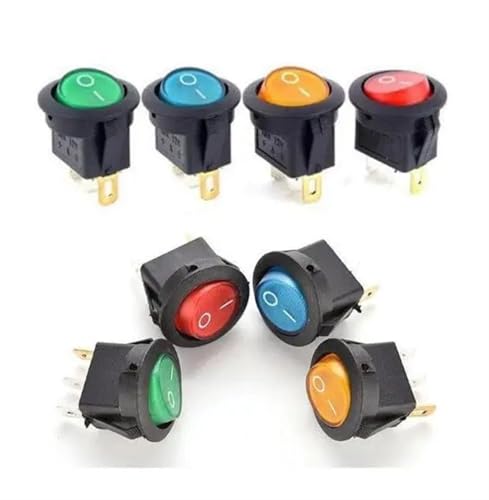 Interruptor basculante 12V 20A pulsador redondo con luz LED para salpicadero automoción