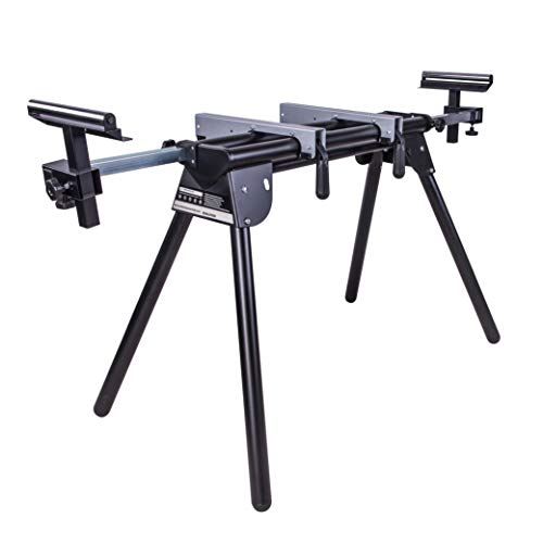 Evolution Power Tools EVOMS1 Miter Saw Stand Compact & Folding, Universal Fits Most Brands, Quick Release Mounting Brackets, Rollers, End Stops for Repeat Cutting , Black by EVOLUTION - Used condition - US$104.65