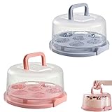 Kuchen Aufbewahrungsbox, 2 Stücke Runder Kuchenbehälter, Tragbare Tortenschachtel, Fresh Kuchenbehälter, Kuchen Transportbox Mit Deckel, Für Den Transport Von Kuchen, Desserts