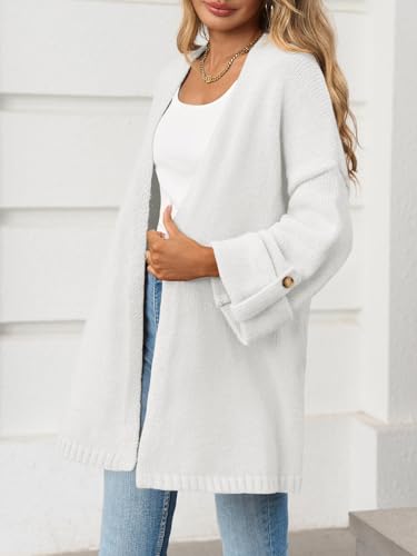 Image of Saodimallsu Womens Oversized Long Cardigan Sweaters Casual Open Front Chunky Knit Slouchy Fall Trendy Sweater Coats